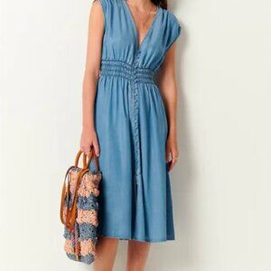 Sessun Galaday Blue Chambray Dress